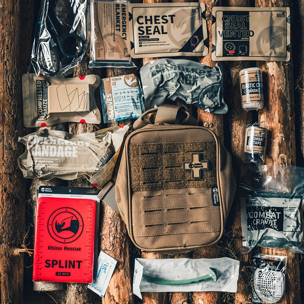 RHINO RESCUE IFAK Trauma First Aid Kit, FSA HSA Eligible, Medical Pouch For Car Home Travel Hiking