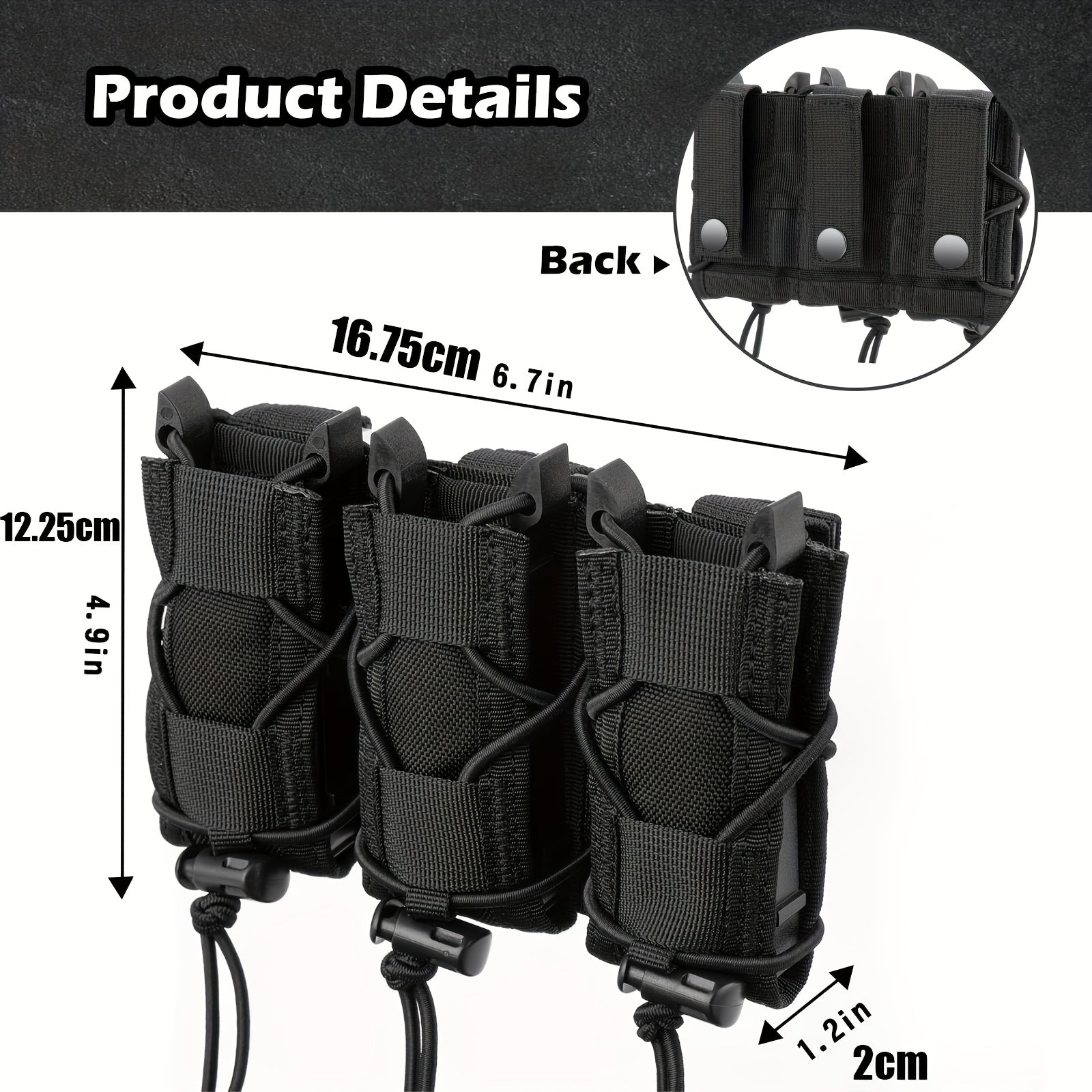 Triple Pistol Magazine Pouch Pistol. Black/FDE/OD Green
